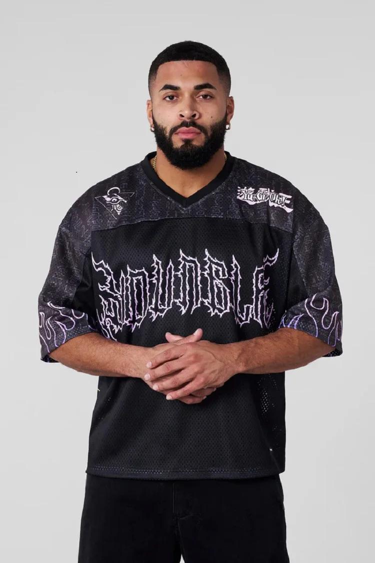 Nouveau grand T-shirt Xia Xin joint américain yu-gi-wang Super survêtement rue sport trous amples dé