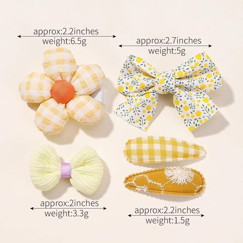 5 pièces/ensemble Mini bébé fille pince à cheveux mignon nœud Floral lapin princesse épingle à cheve