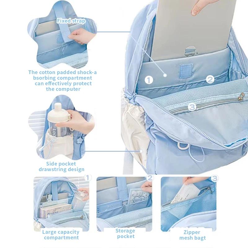Sac à dos de Style crème pour étudiants d'apparence élevée, Design Simple et mignon, sac à dos de gr