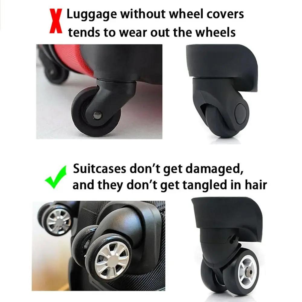 8 pièces/ensemble Silicone bagages de voyage roulettes chaussures avec son silencieux réduire l'usur