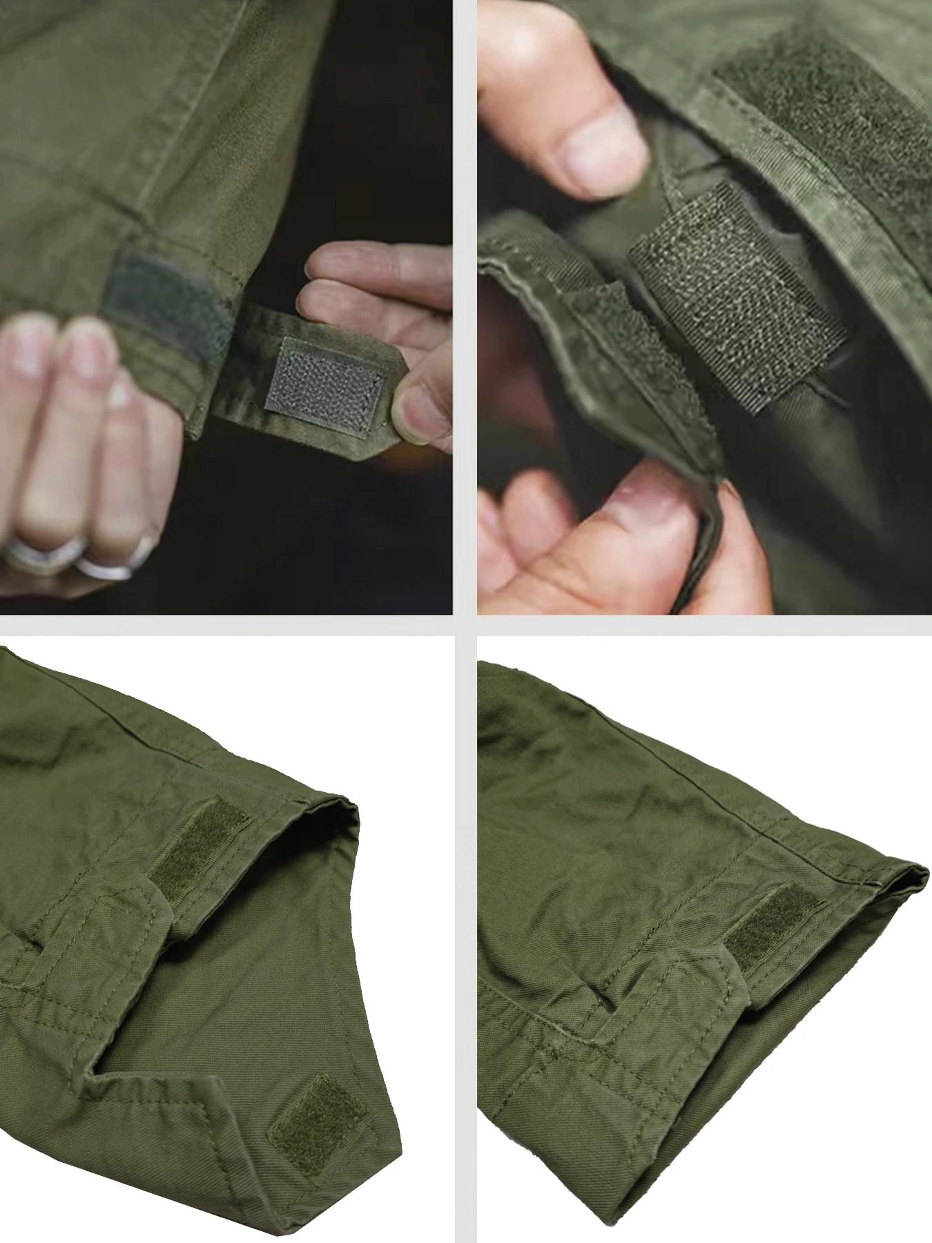 Veste de terrain M65, veste militaire pour hommes, veste rétro à col multi-poches avec fermeture écl
