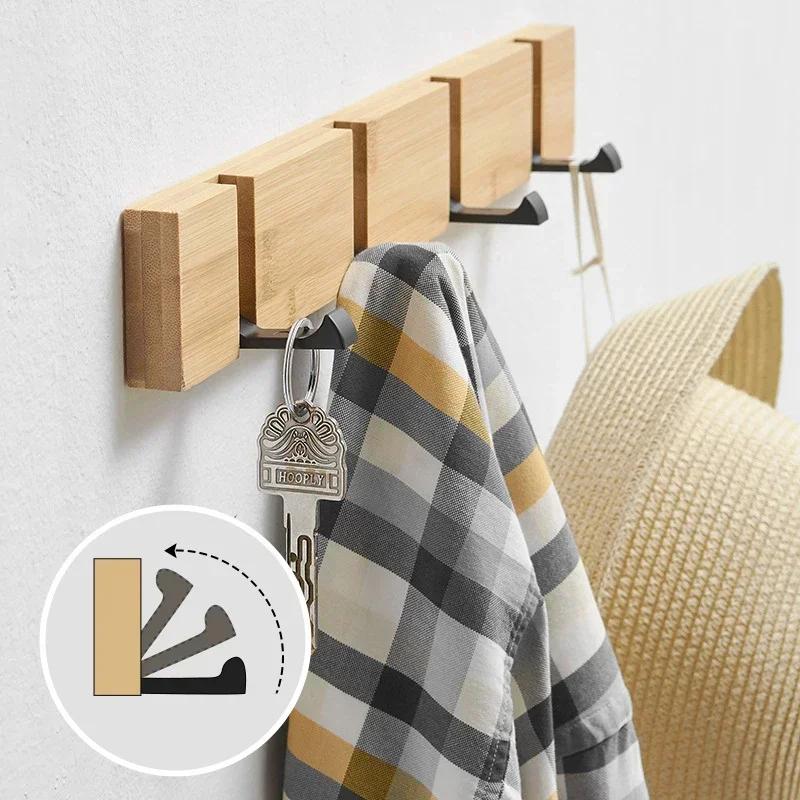 Crochet invisible en bois, créatif, en aluminium, blanc, noir, mural, porte-manteau, porte-serviette