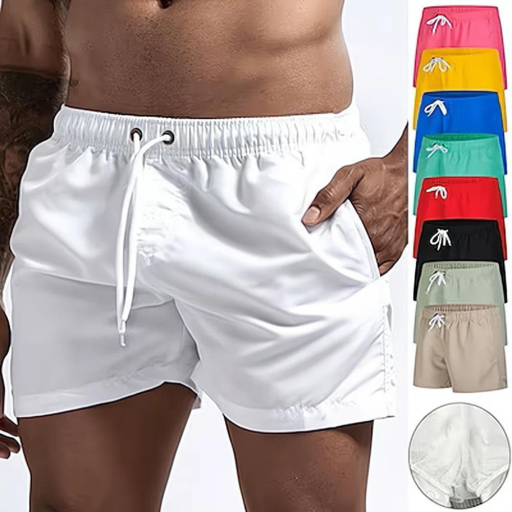 Short de bain pour hommes, maillot de bain à séchage rapide, maillot de bain respirant avec cordon d