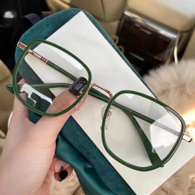 Hommes Et Femmes Rétro Mode Carré Anti Lumière Bleue Lunettes D'ordinateur Lecture Et Jouer À Protég