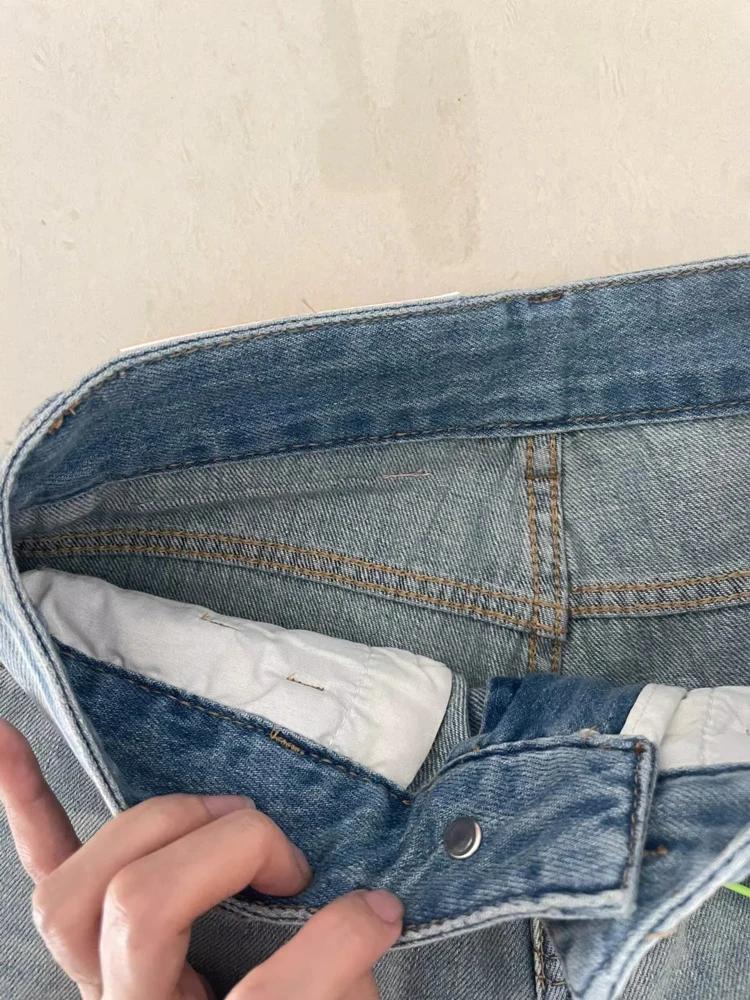 Jean Baggy à jambes larges pour femmes, Vintage Y2K Punk, taille basse, pantalon en Denim ample, Str
