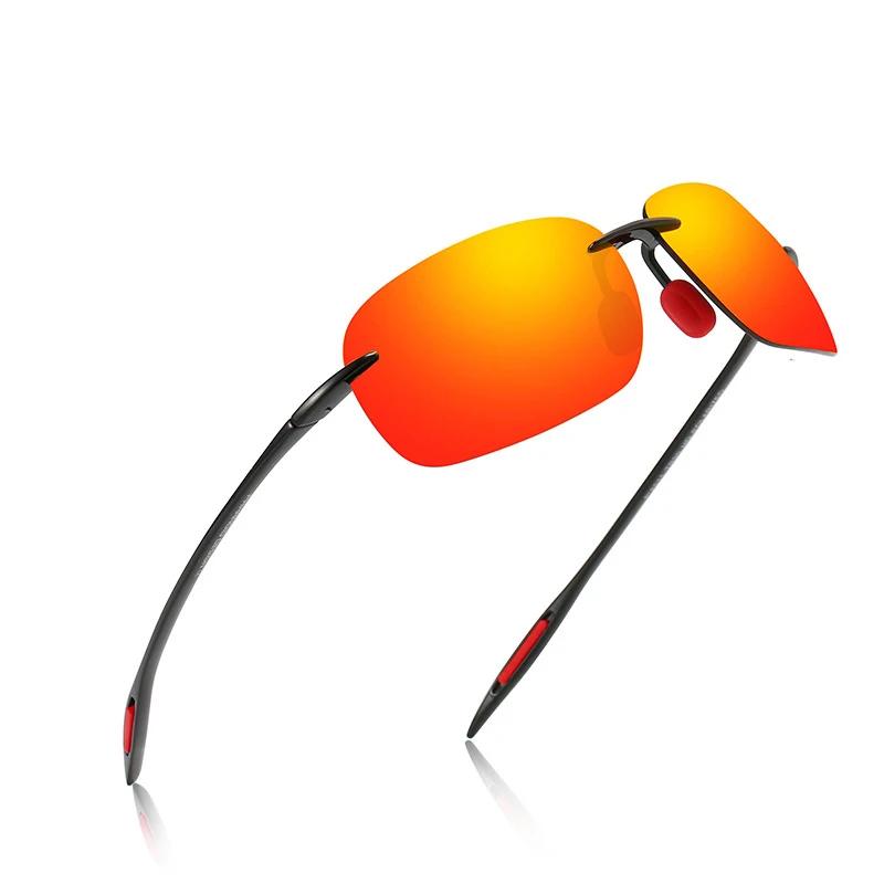 Nouvelles lunettes de soleil polarisées colorées ultra-légères sans cadre pour hommes et femmes maté