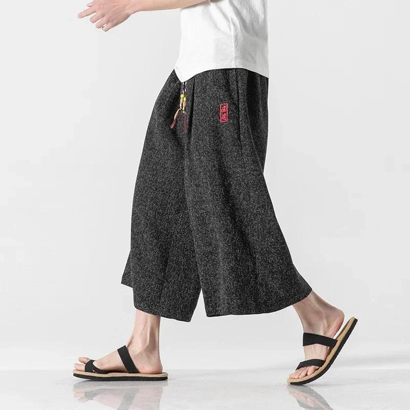 Pantalon Kimono de Style japonais pour hommes, pantalon de bain, samouraï japonais Harajuku, short a