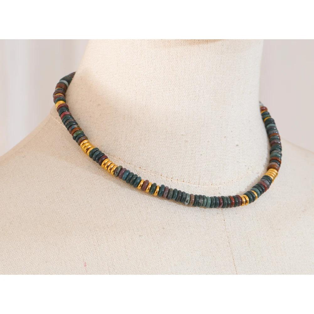 Yhpup – collier de perles en pierre naturelle colorée, fait à la main, chaîne Y2K, à la mode, en aci