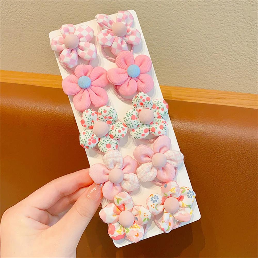 10 pièces/ensemble fleur élastique cheveux cravates belle Boutique grande fleur bandes de caoutchouc
