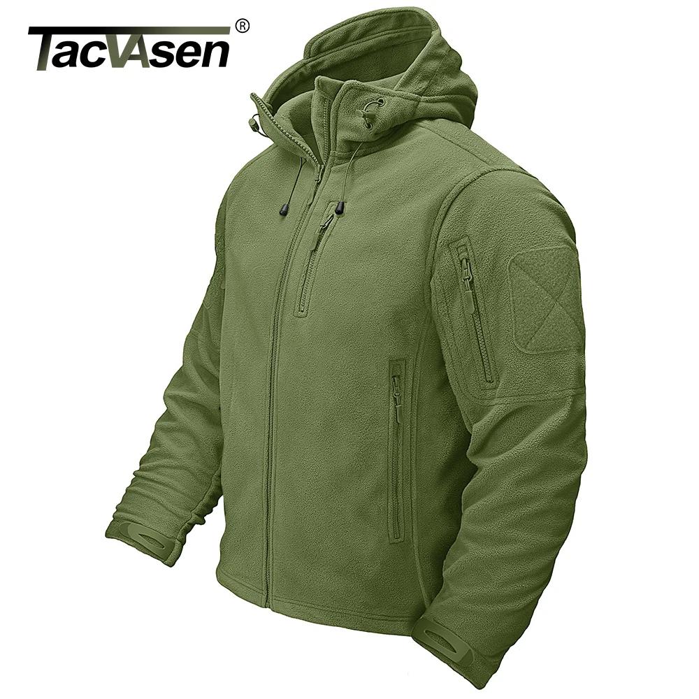 TACVASEN automne hiver hommes à capuche polaire veste pleine fermeture éclair doux chaud coupe-vent 