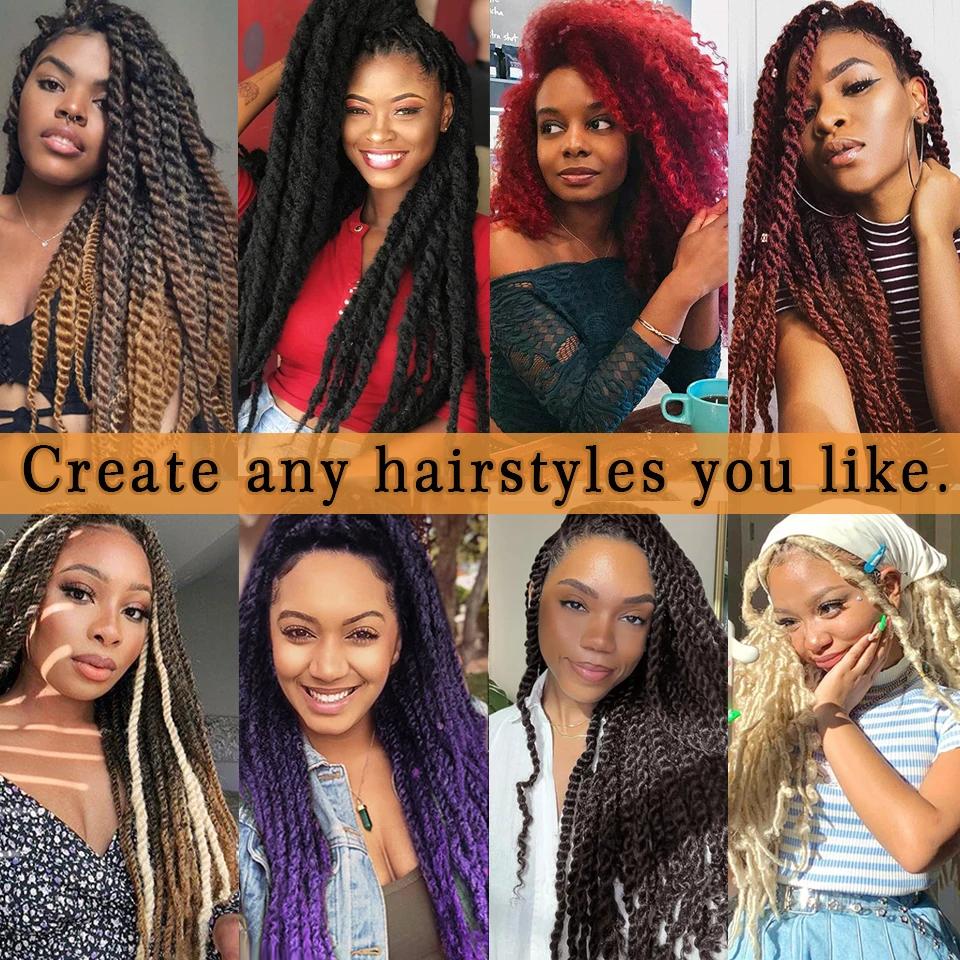 Marley Hair 18 pouces cheveux synthétiques tressés Marley Ombre noir brun blond gris 350 pour cheveu