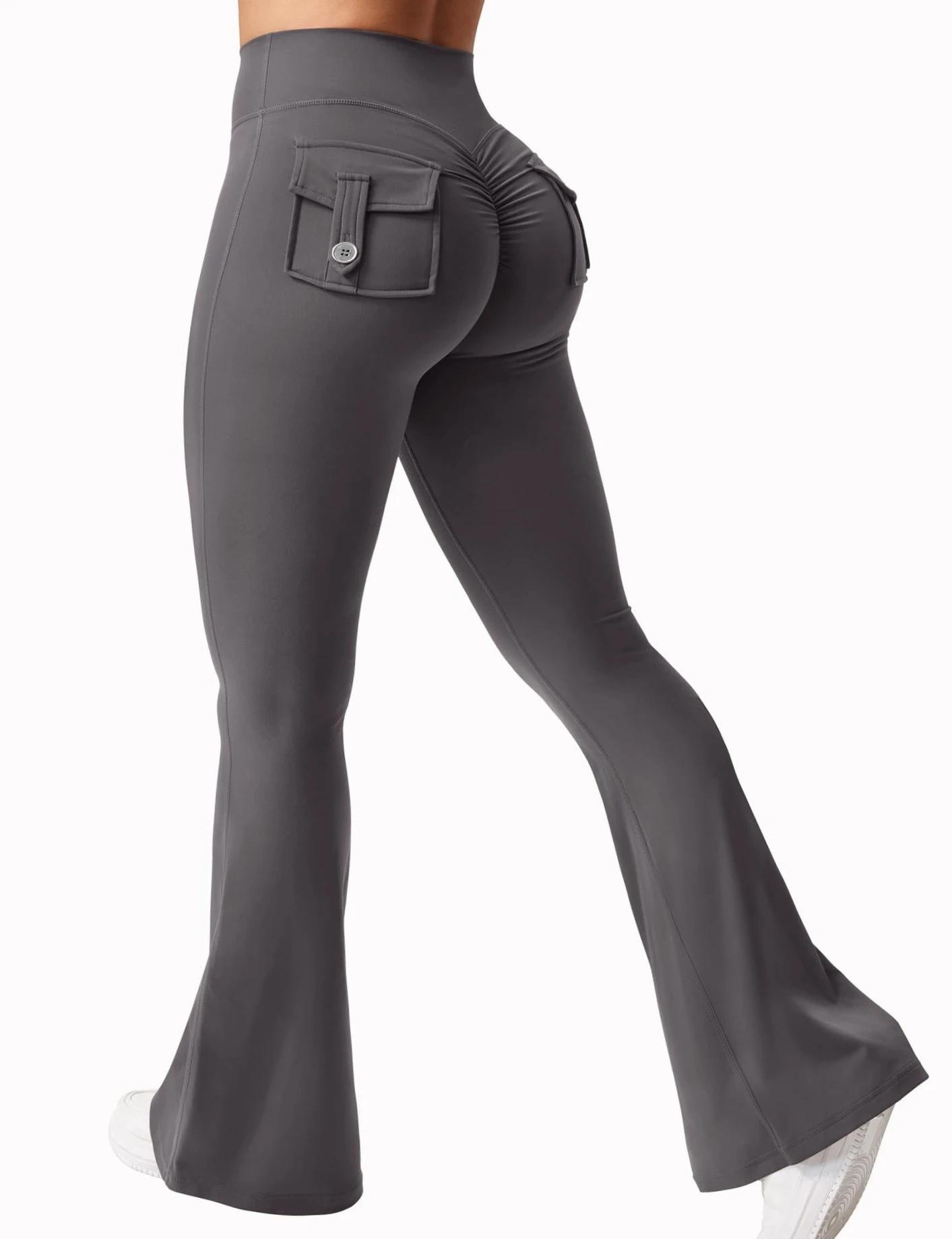 Leggings de Yoga à jambes larges et extensibles pour femmes, sensation nue, vêtements de travail de 
