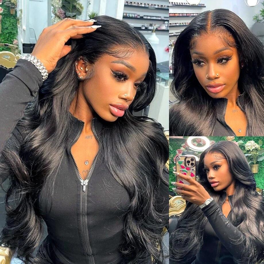 Perruque Lace Front Wig Body Wave Brésilienne Naturelle Sans Colle, Cheveux Humains, 13x4, 13x6, 34 