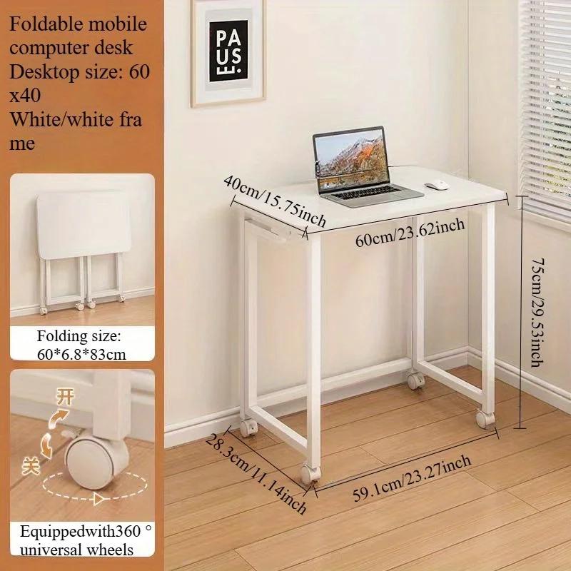 Petit bureau pliant, bureau de chambre à coucher, bureau d'écriture simple pour étudiant