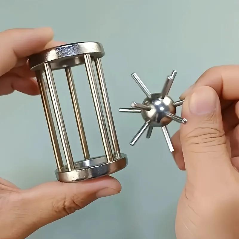 Jeu de défi à cage en acier inoxydable, jouet puzzle multicouche complexe pour adultes, cadeau idéal