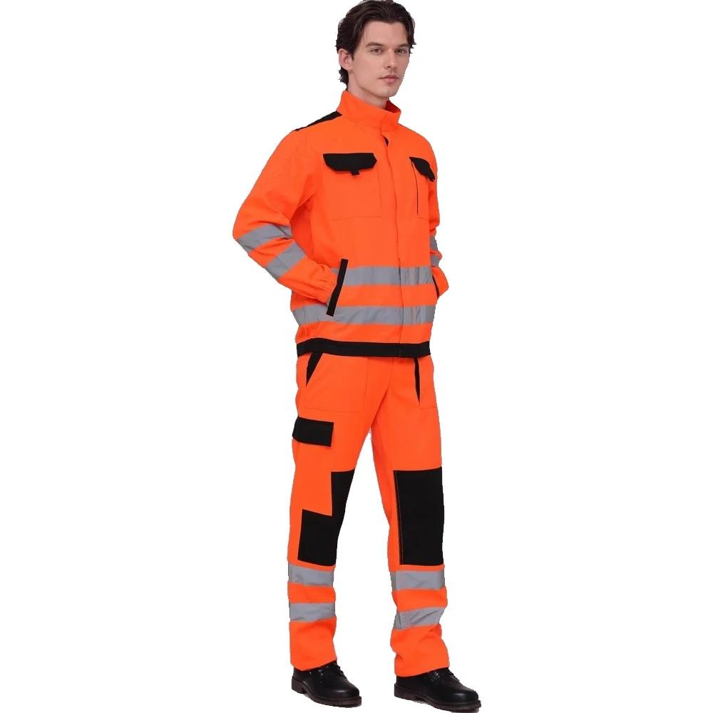 Pantalon de travail fin pour homme, jaune fluorescent, respirant, pantalon de protection pour la rép