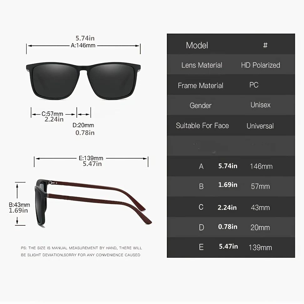 Lunettes de soleil de sport pour hommes, polarisées, confortables, carrées, légères, accessoire avec
