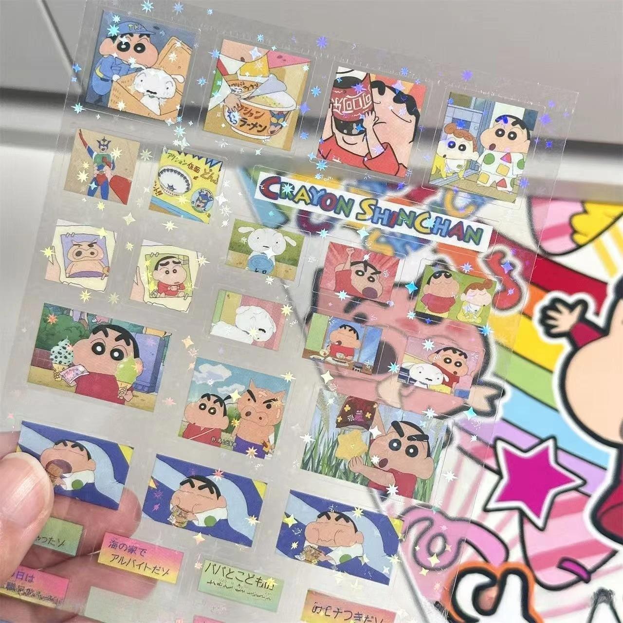 5 pièces Crayon Shin Chan Double Transparent coupe Membrane autocollant bricolage haute valeur main 