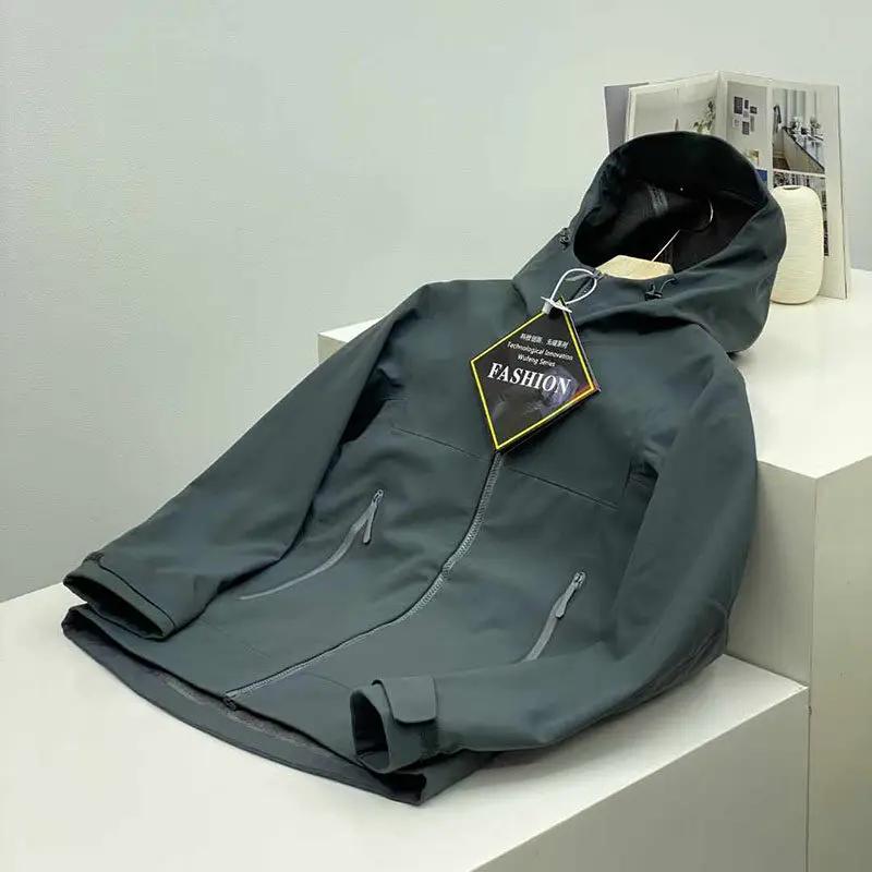Veste Softshell Homme 2026 Style Britannique Rétro Sans Coutures Adhésives pour Sports de Plein Air,