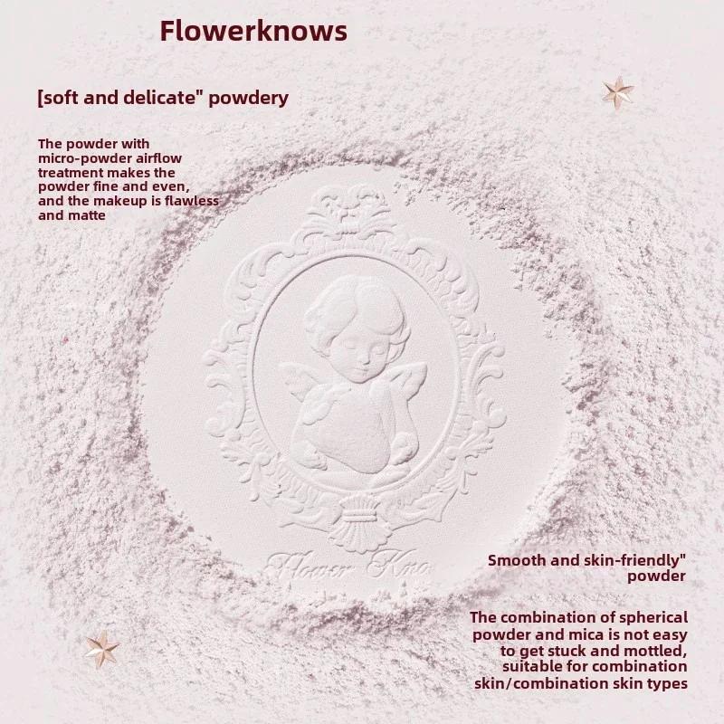 Flower Knows Collection de cupidon aux fraises poudre pressée fond de teint en poudre de maquillage 