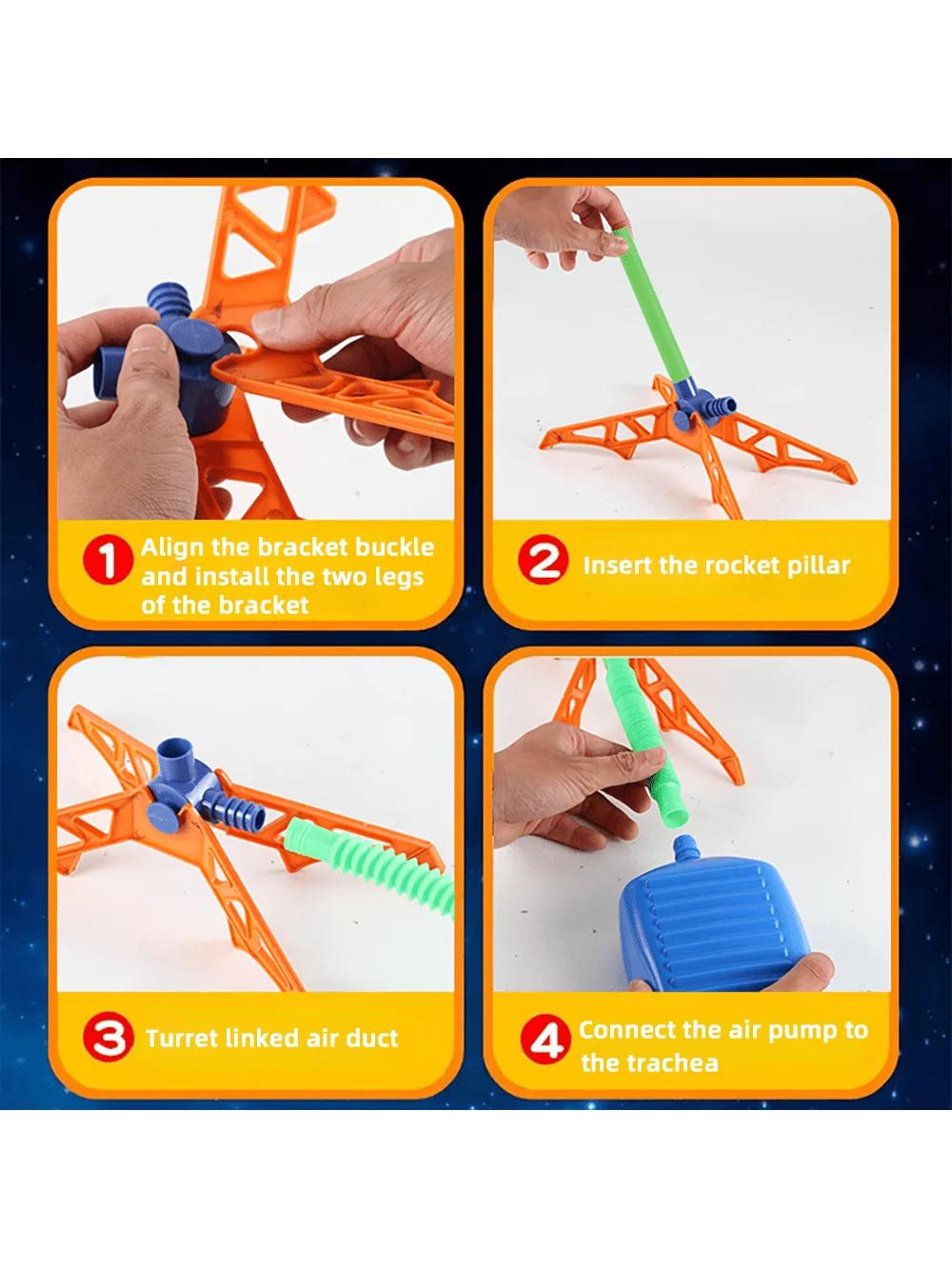 Lanceur de pédale de fusée pour enfants, jouet volant de fusée en plein air, jouet de sport de saut 