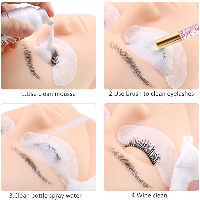 50/100PCS Brosse de nettoyage des cils Brosse de shampoing pour cils Brosse pour l'élimination des p