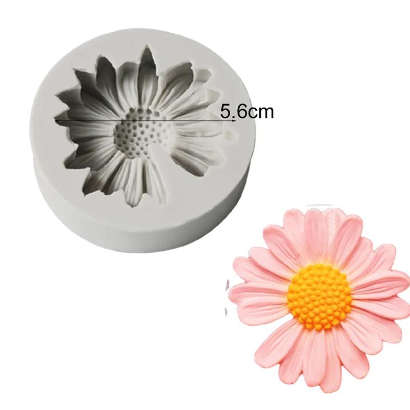 Moule 3D en forme de fleur de marguerite, en Silicone, fleur de soleil, aromathérapie, savon époxy, 