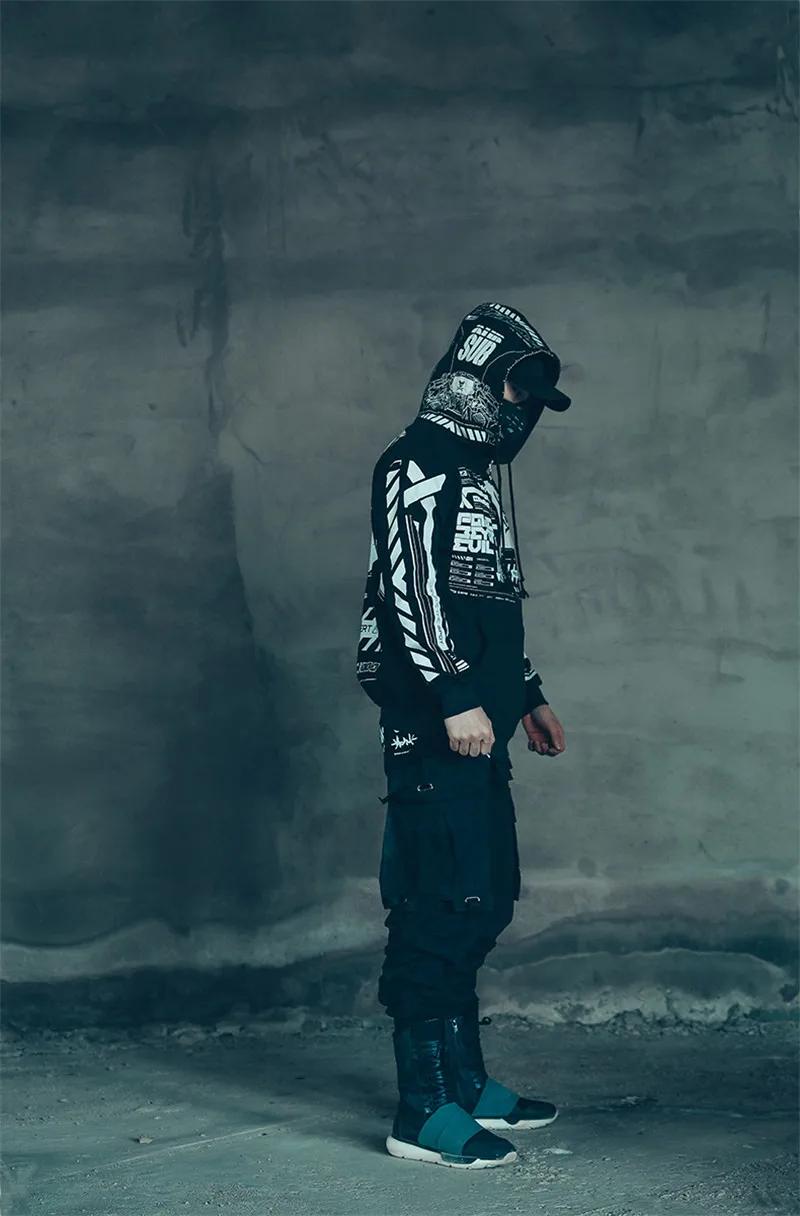 Sweat à capuche imprimé tête de mort pour hommes, sweats à capuche Hip Hop Harajuku, pull à motif en