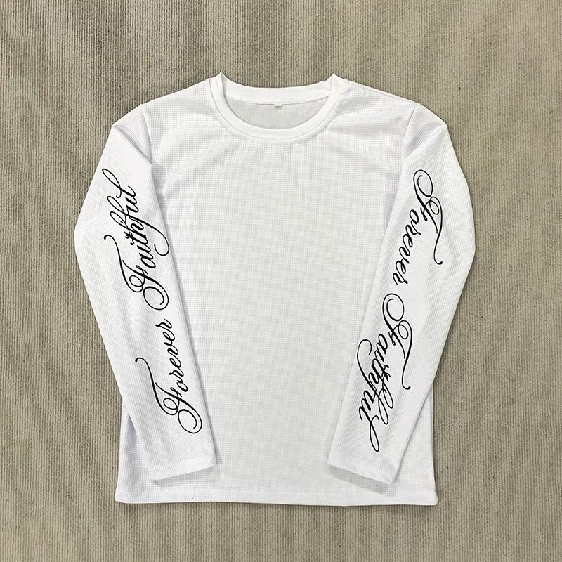 T-shirt à manches longues rétro américain Y2K, col rond décontracté, léger et respirant, imprimé let