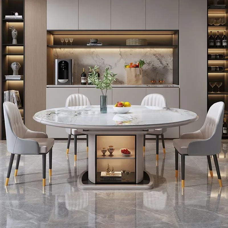 Table à manger ronde en marbre, meuble De luxe moderne pour salon, style nordique minimaliste, meubl