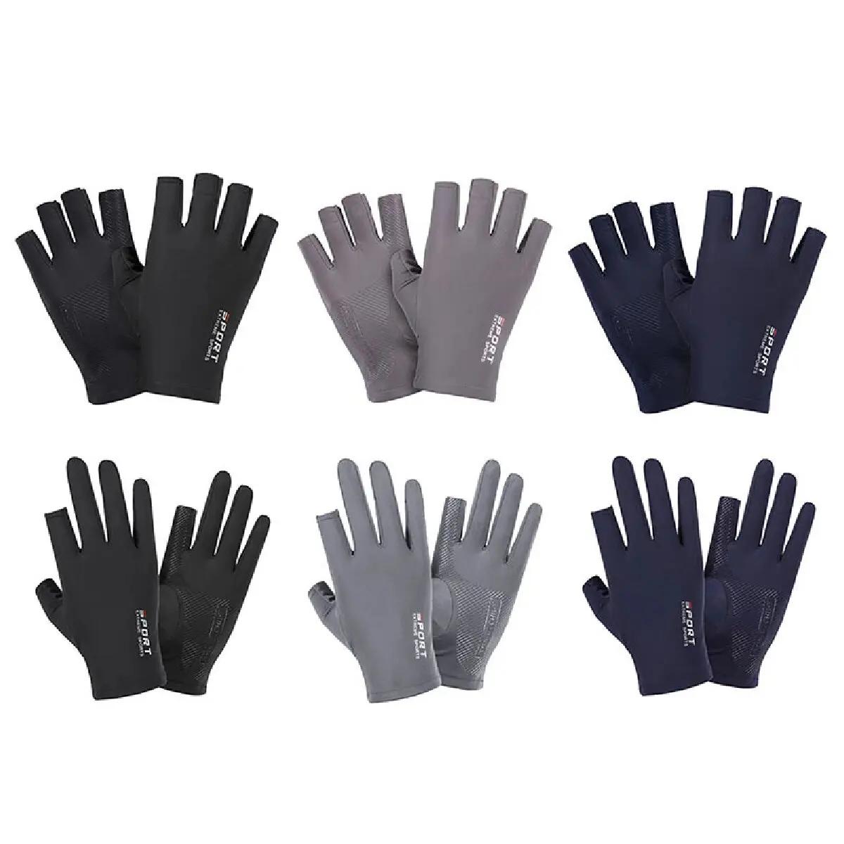 Gants de pêche pour Sport de plein air, 1 paire, écran tactile, équipement de protection fin Anti Uv