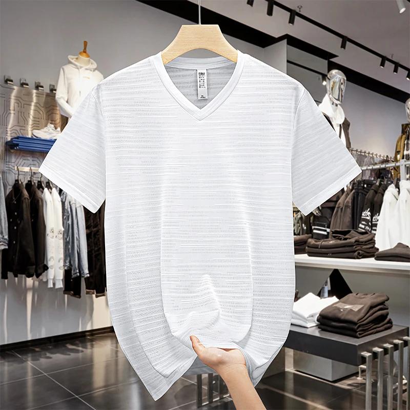 T-Shirt à Manches Courtes et Col en V pour Homme, Vêtement de dehors, Grande Taille, 10XL, 9XL, 8XL,