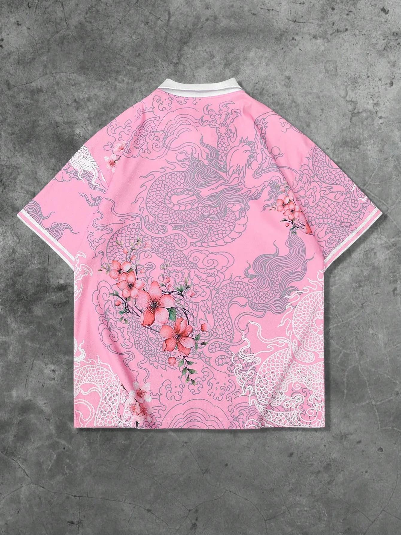 La nouvelle chemise POLO à manches courtes pour hommes d'été 2025 présente une impression de motifs 
