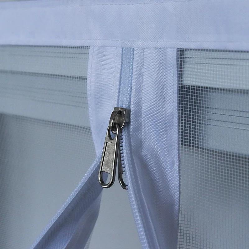 DTGJ-Moustiquaire Fenêtre avec Fermeture Éclair, Écran de Porte Blanc, Taille Personnalisée, Maille 