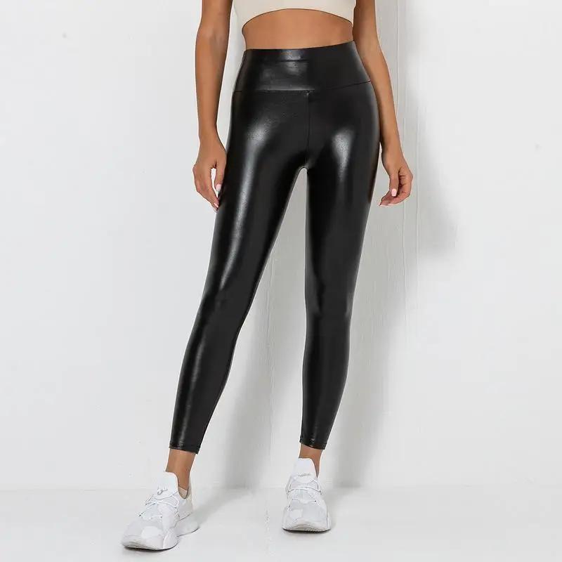 Leggings en cuir PU pour femmes, pantalons sexy, hanches push-up, pantalons crayon, taille haute ser