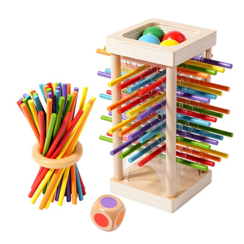 Bâton en bois interactif Parent-enfant, jouet puzzle d'entraînement à la réflexion spatiale pour deu