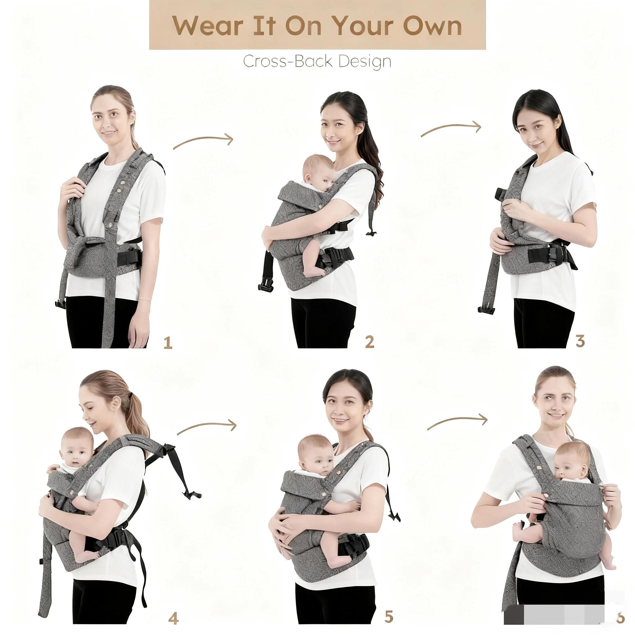 Porte-bébé pour nouveau-né à tout-petit, porte-bébé ergonomique, confortable et léger, voiture pour 