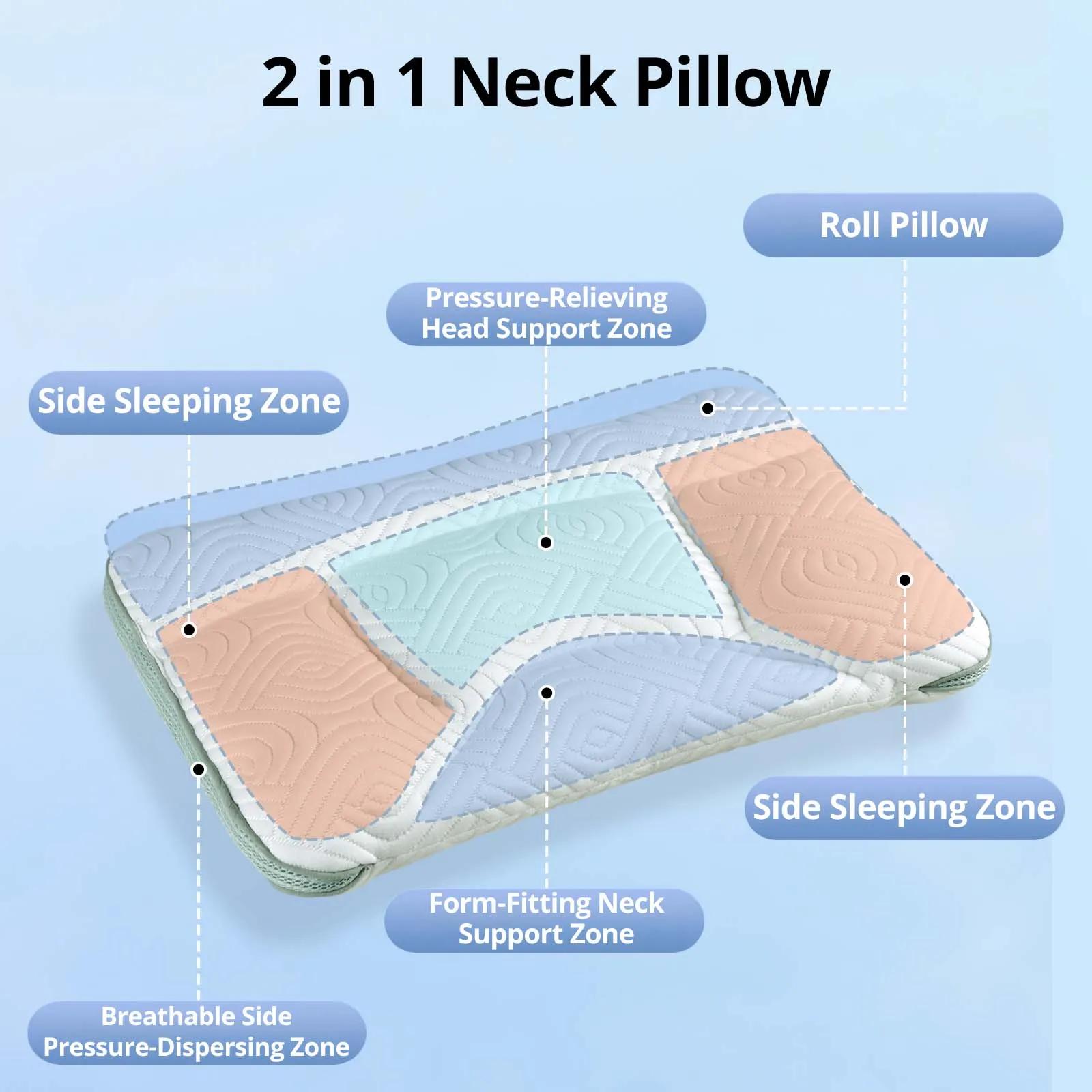 Oreiller cervical pour enfants de 1 à 18 ans, aide au sommeil, Protection du cou, orthopédique, orei