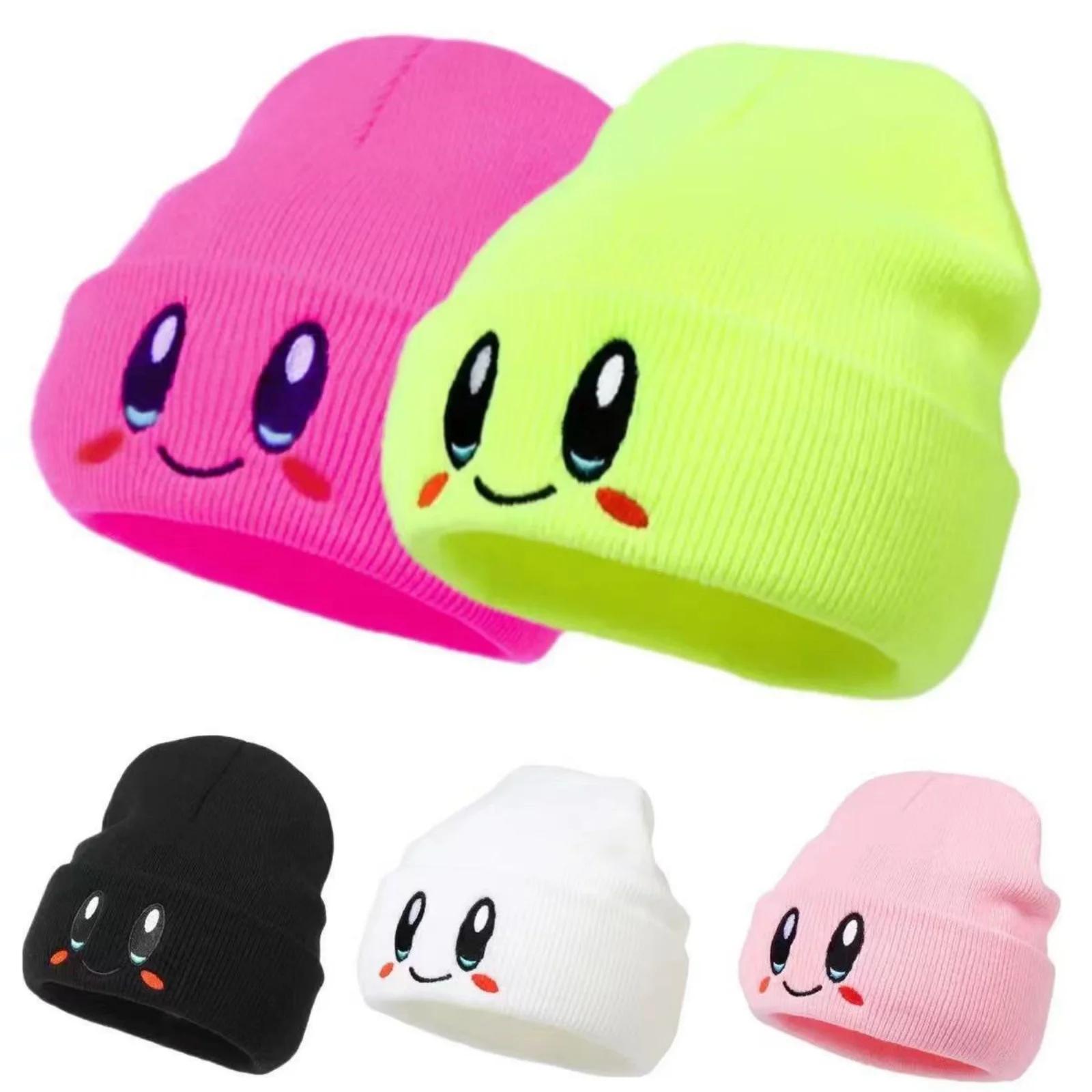 Bonnets élastiques brodés à gros yeux pour femmes, casquettes de crâne tricotées de dessin animé, ch