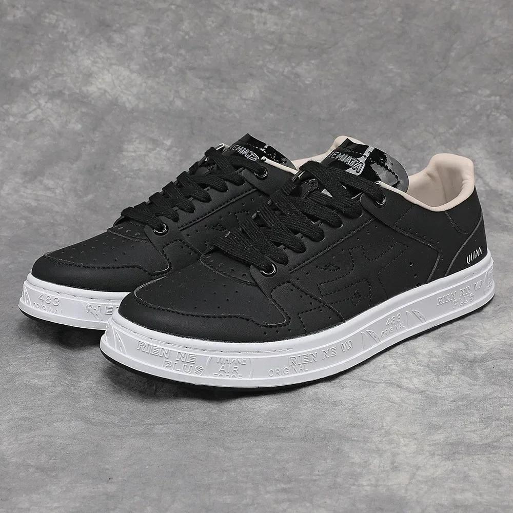 Chaussures d'été pour homme à lacets et semelle plate, bout rond, respirantes, avec patchs, antidéra