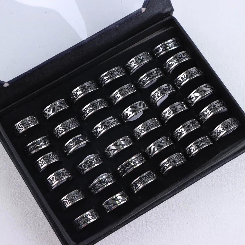 Bague Simple en acier inoxydable pour hommes et femmes, 10 pièces/lot, vente en gros, beaux bijoux P