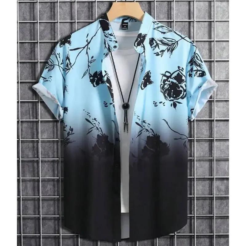 Chemise hawaïenne Simple surdimensionnée pour hommes, mode imprimée en 3d, haut rétro décontracté, v