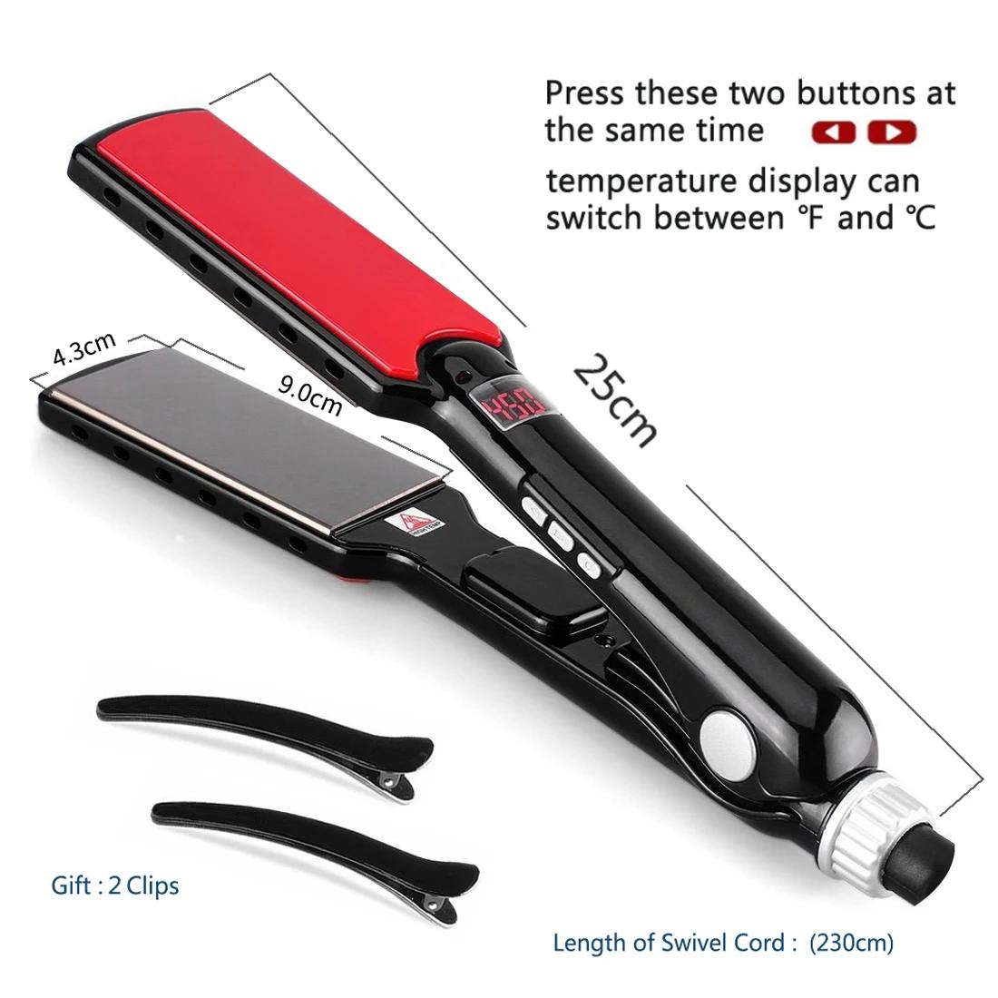 MCH-Fer pio en Titane 480F Haute Température 2 en 1, Lisseur de Cheveux, Bigoudi Professionnel, Plaq