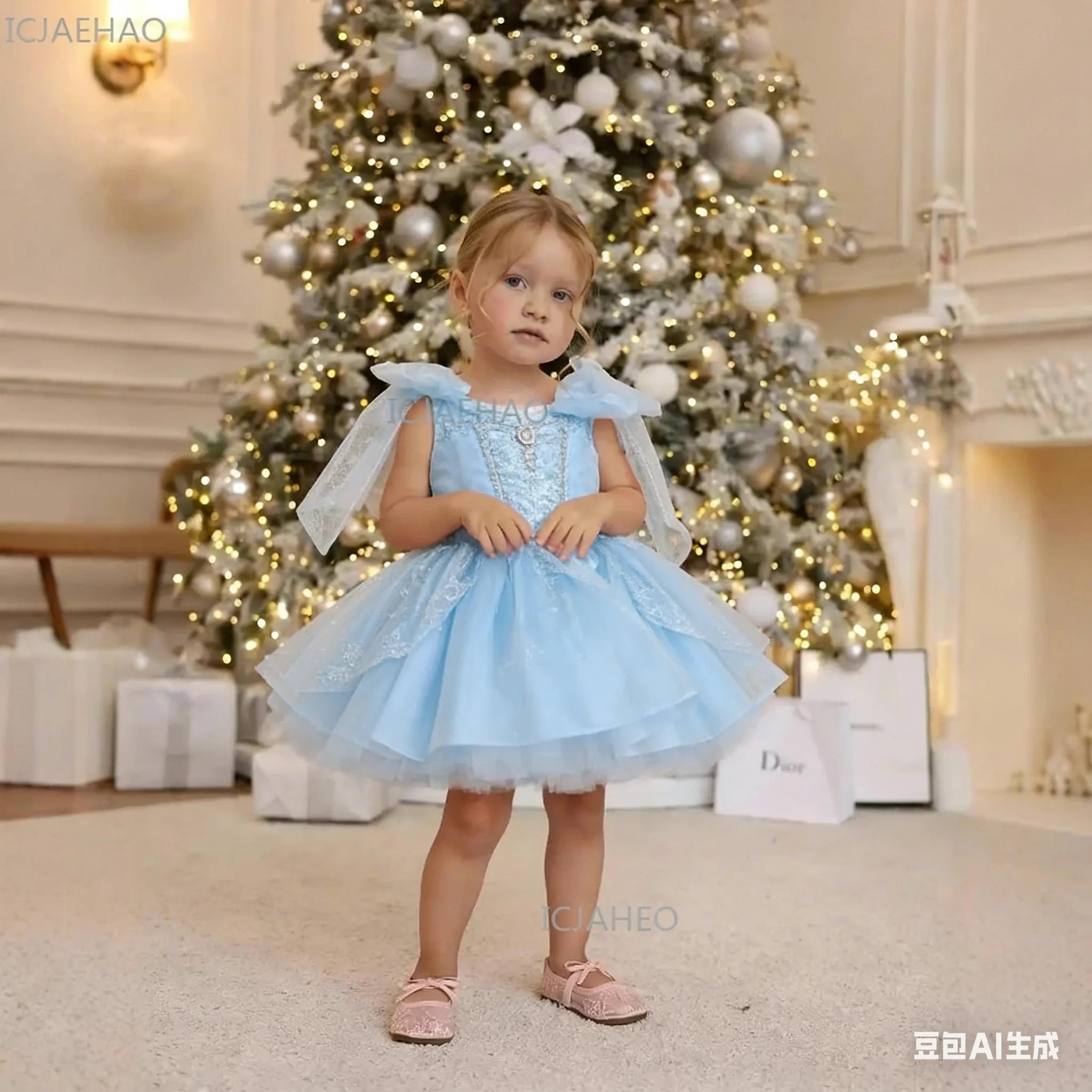 Nouvelle Robe de Princesse Rose pour Filles, Tenue de Cérémonie Florale pour Anniversaire, Vêtements