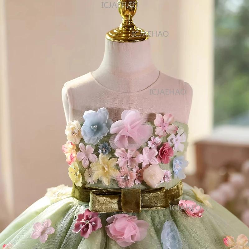Robe de Princesse pour Enfants, Costume de Fille pour Anniversaire, Robe de Performance au Piano, Te