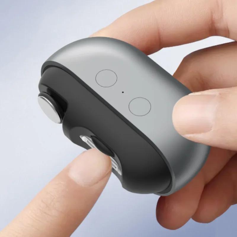Coupe-ongles électrique, polisseur d'ongles portable avec lumière, lime à ongles, rangement pour cou