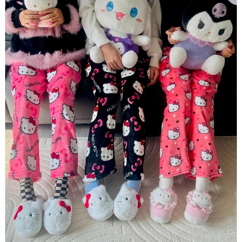 Nouveau Pantalon de Pyjama Hello Kitty 2026 pour Femme, Motif Anime, Pantalon de Pyjama Dessin Animé