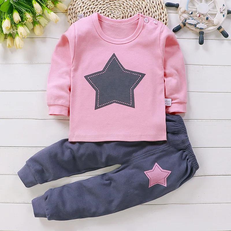 Pyjama en Coton pour Bébé Fille de 0 à 5 Ans, Ensemble de 2 Pièces, Vêtements d'Hiver Décontractés, 