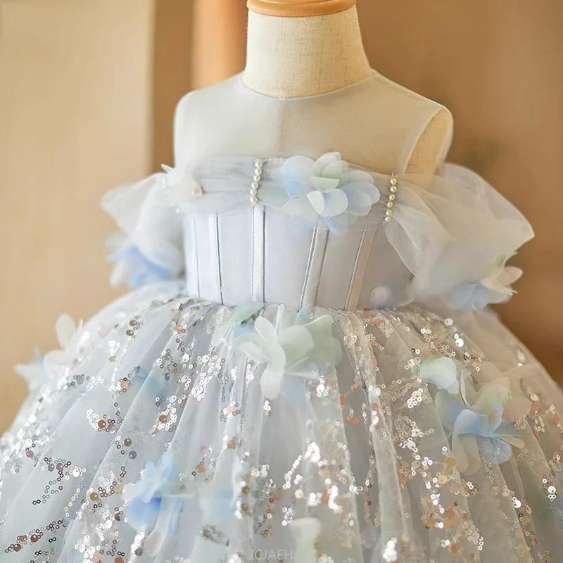 Robe d'hôte pour filles, tenue de concours de princesse pour enfants, tenue de spectacle de Piano, f