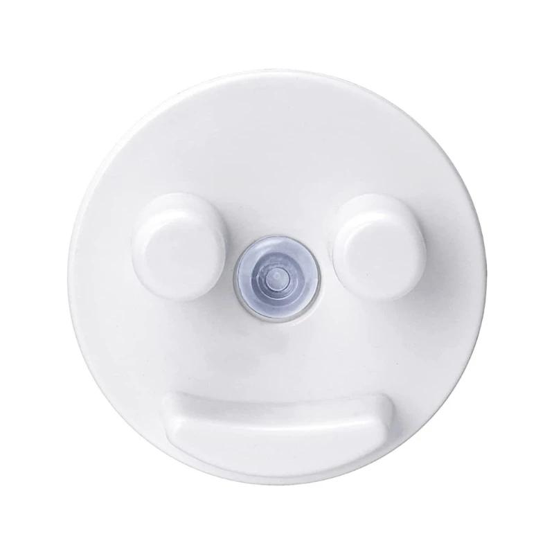 Porte-éponge à ventouse avec visage souriant, éponges rondes, accessoires d'évier de cuisine
